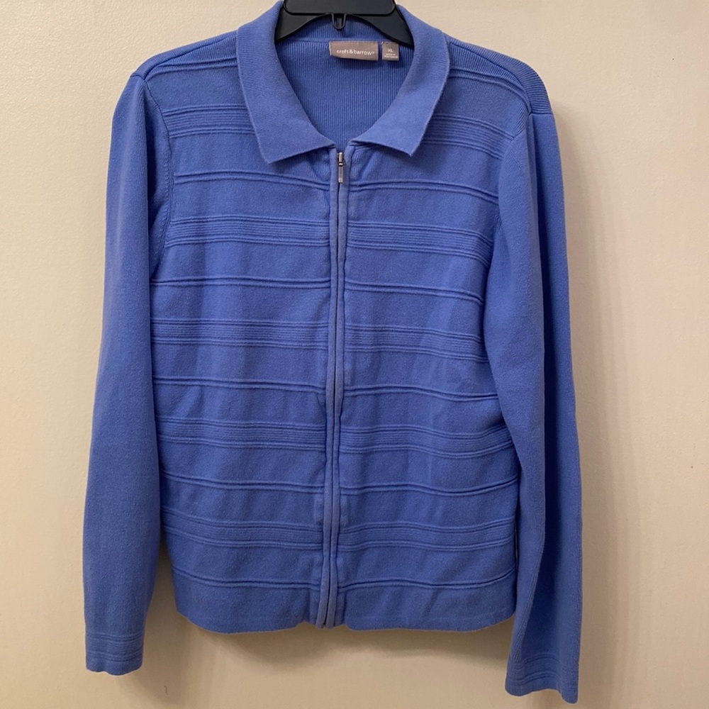 Croft & Barrow Zip Front Sweater